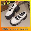 Thick-soled Mary Jane retro shoes summer new bow French style with skirt light mouth small leather shoes single shoes