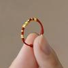 2pcs "Golden Every Year" Golden-Crushed Braided Red String Ring, Niche Design, Lucky Woven Ring for the Zodiac Year, Protective Ring for Christmas
