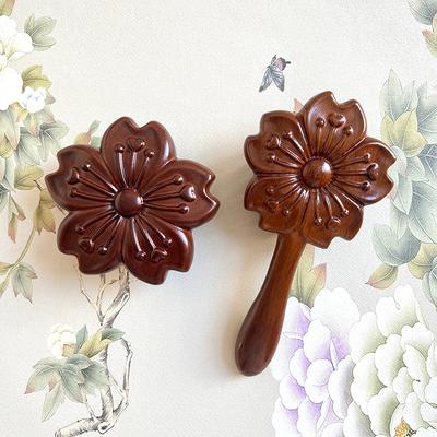Flower Shape Sandalwood Scalp Massage Comb Meridian Comb Toothed Head Hair Comb Body Beautify Massage Gua Sha Scraping Care Comb