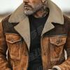 Autumn and winter men's jacket thickened long suede jacket contrasting zipper jacket