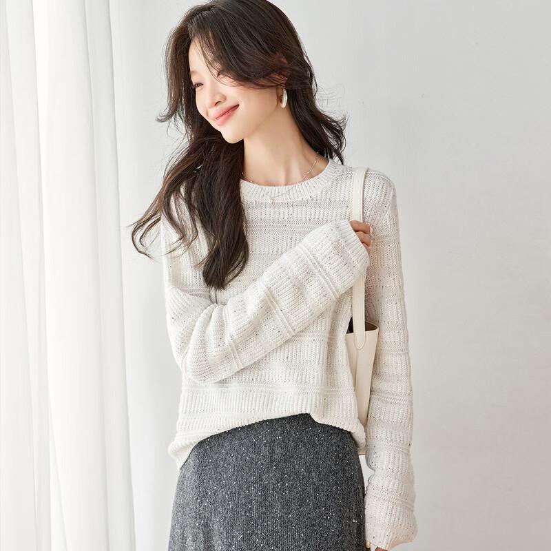 

Srcr Women s Wool Blend Sequin Knit Sweater M