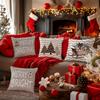 1pc/4pcs Festive Merry Christmas & Merry Bright Pillow Covers with Unique Designs Sofa Room Decoration Holiday Home Decoration