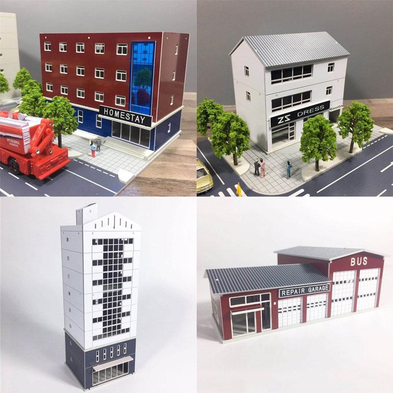 1/150 N Scale Building Model Japanese Modern City Building Train Scene Miniature Sand Table Landscape DIY Assembly Model Toy