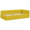 L Shaped Bed Frame with Headboard Yellow 80 Cm X 200 Cm Velvet