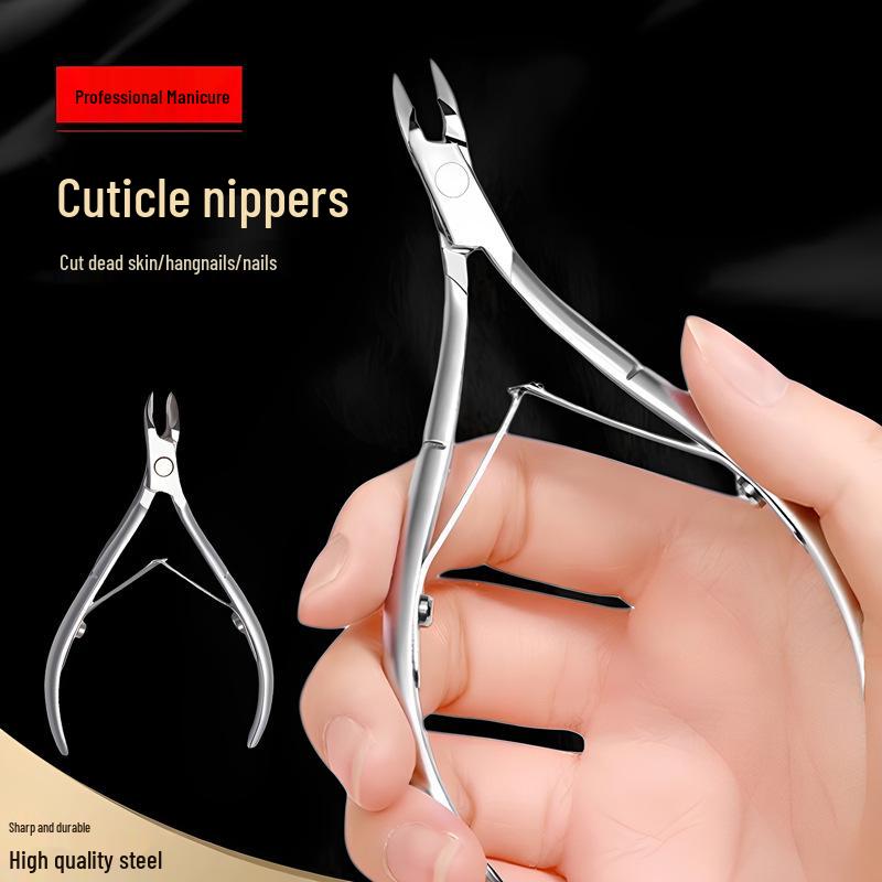 Nail Tools Slant Mouth Dead Skin Scissors & Pliers Set, D-501 - Silver/Colored, Three-Piece