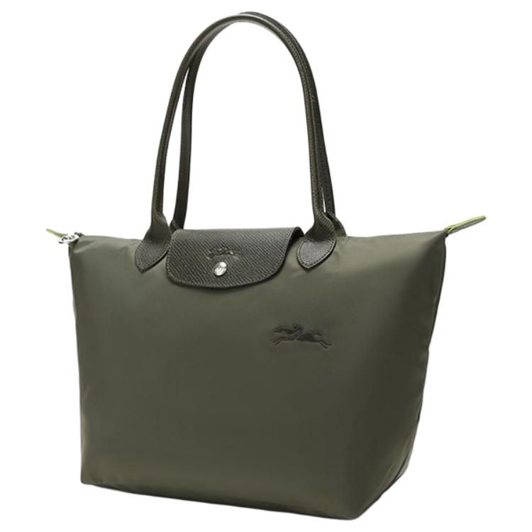 Longchamp Le Pliage Green 28 Long Handle Eco-Friendly Canvas Dumpling Shoulder Tote Bag Medium Women Bags Forest-Green 2605919479