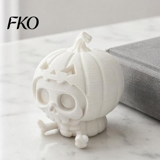 Desktop Halloween Decoration Pumpkin Skull Ornament, Hollow Ghost Face Design, 3D Printed Textured Figure Detailed Layered Figurine, for