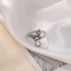 Anello Gatto Geometrico Europeo & Americano, Design Aperto Regolabile, Ornamento Animale Lavorato a Maglia per Dita.