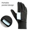 1 Pair Winter Cycling Gloves Great Friction Particle Palm Finger-flip Touch Screen Unisex Soft Thickened Warm Windproof Waterproof Reflective Zipper