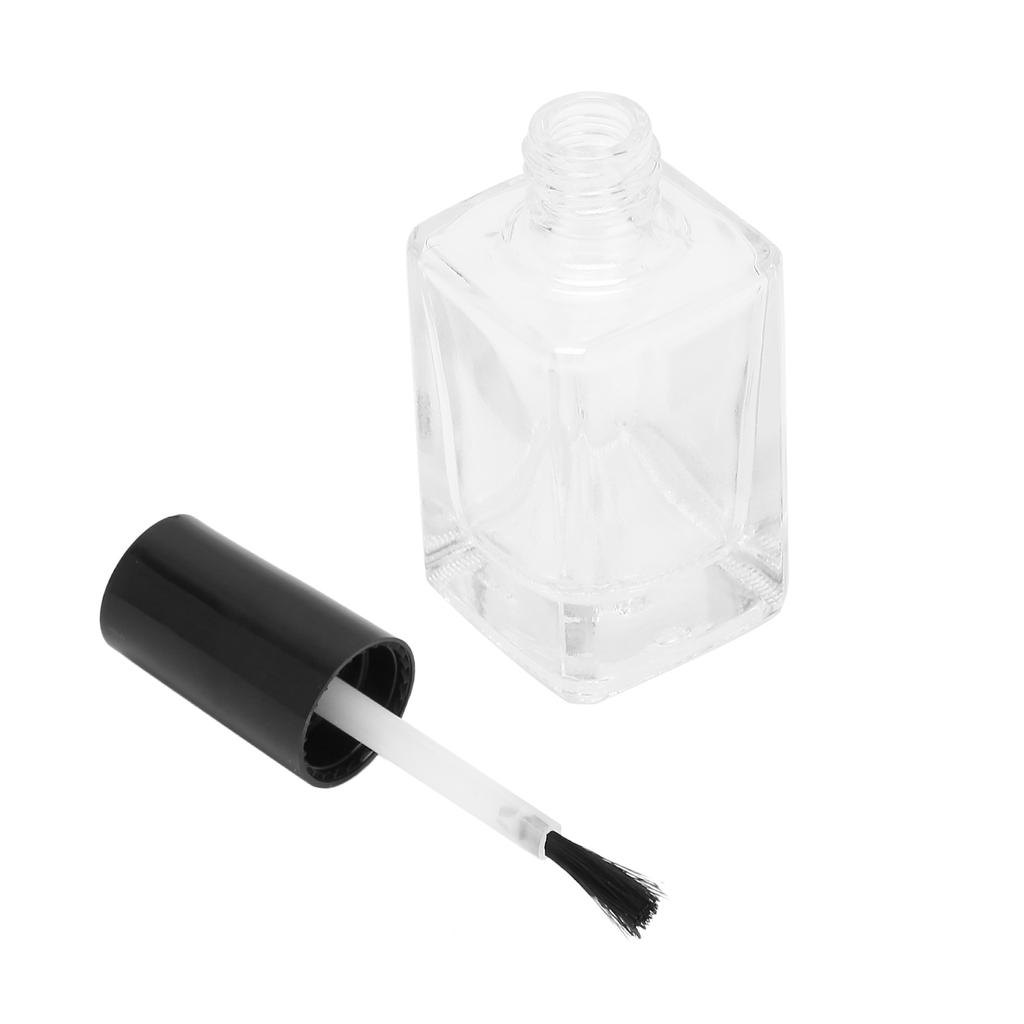 Transparent Empty Nail Polish Bottle with Cap Brush Clear Nail Polish Container 10ml