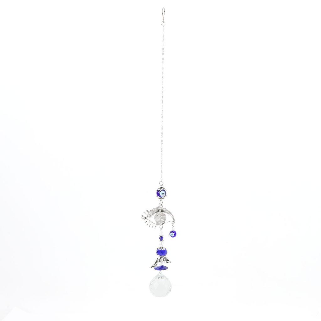 Evil Eye Wall Decor Metal Crystal Hanging Evil Eye Pendant Decoration for Bedposts Mirrors Window