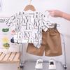 Korean Style Boys' Summer Two-Piece Suit - Short-Sleeved, Full Print for Small To Medium-Sized Kids