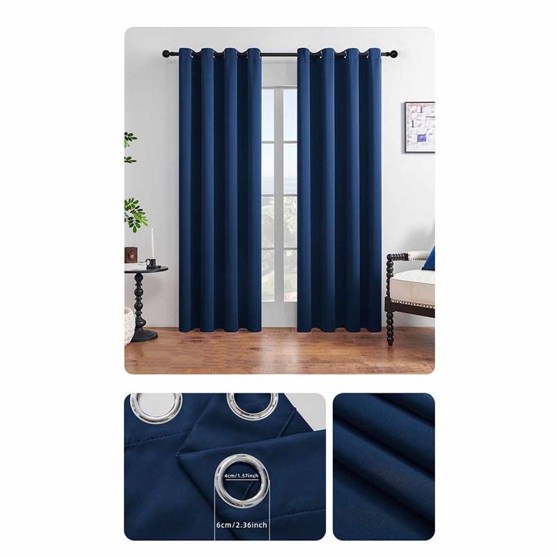 100% Blackout Curtains Sun Blocking Curtains High Density Thermal Insulated Drapes for Bedroom Living Room