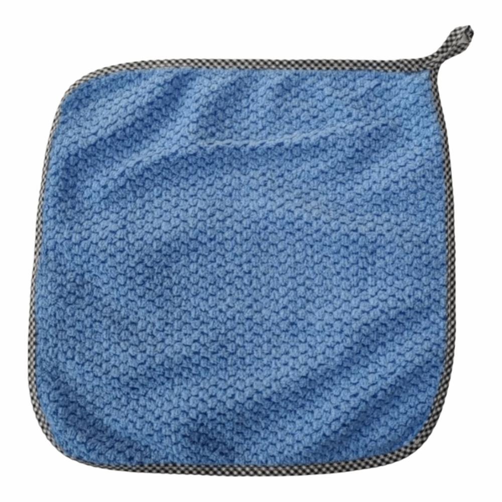 10pcs Super Absorbent Kitchen Cleaning Cloth Microfiber Washing Dish Rags  Household синий