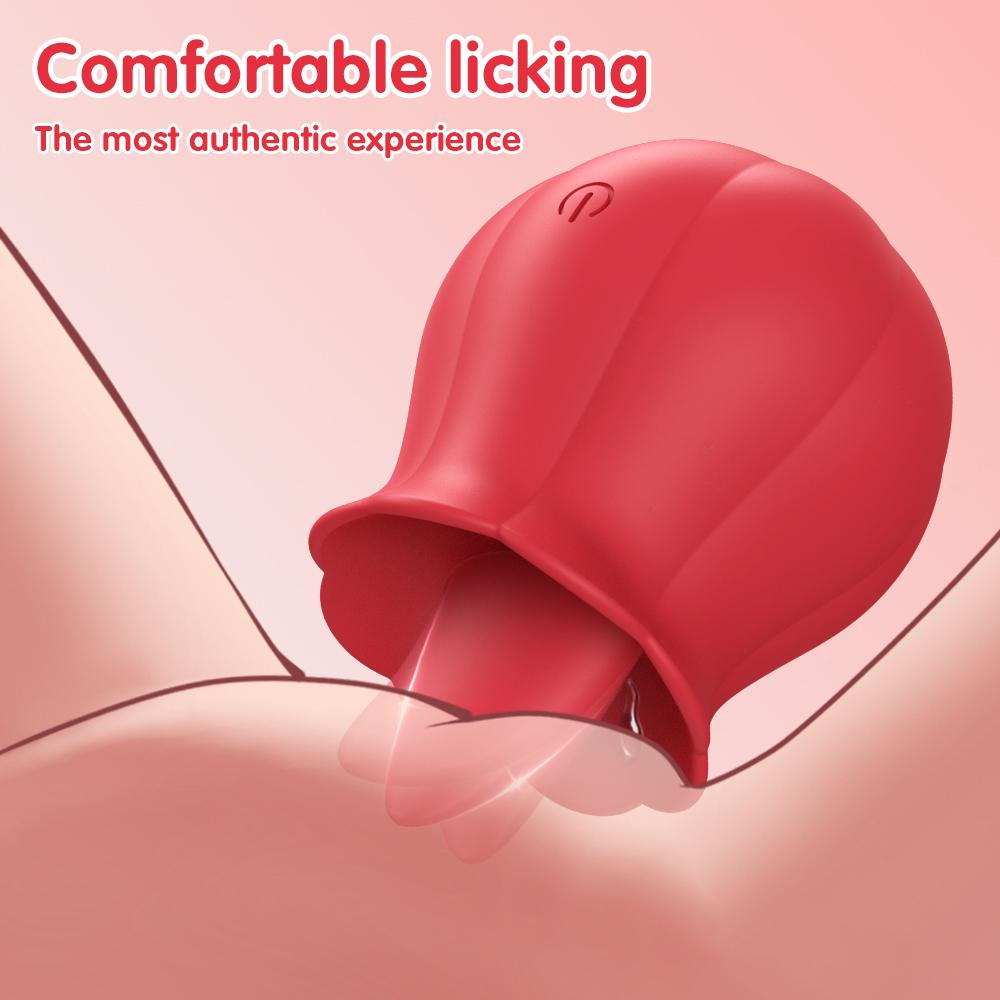 Powerful Tongue Licking Vibrator Women Clitoris Stimulator Massager Female Oral Nipples Clit Vibrating Rose Sex Toys for Adults