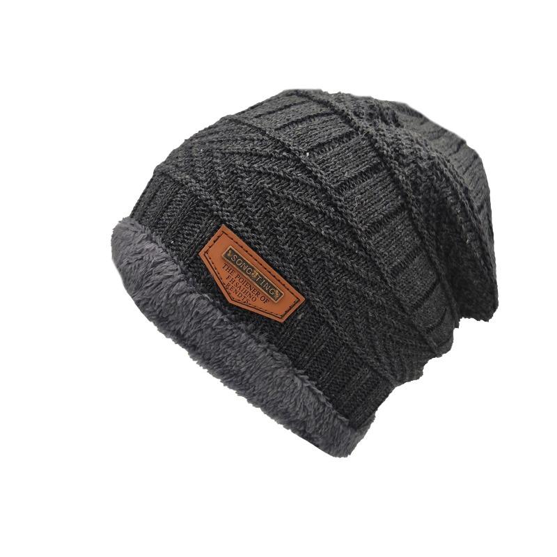 

Зимняя женская теплая вязаная шапка, бархатная утолщенная ветрозащитная и холодная для езды на лыжах, защита ушей, шерстяная повязка на голову серый