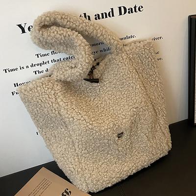 Winter New Casual Plush Girl Large Capacity Student Class Women's Shoulder Handbag