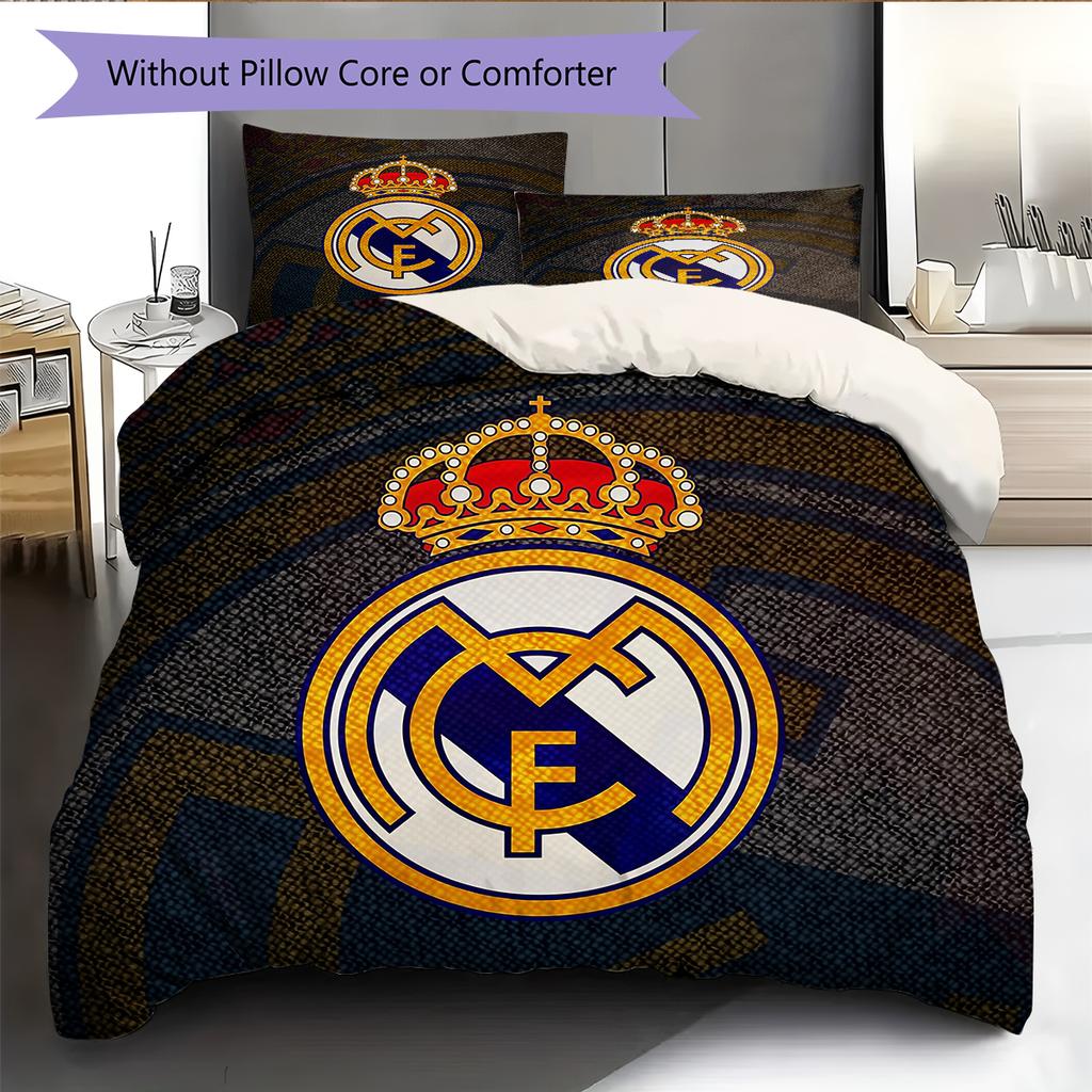 Madrid teamlogo Patroon Beddengoed Huisdecoratie Verjaardagscadeau (1 dekbedovertrek + 2 kussenslopen, zonder binnenkussen)