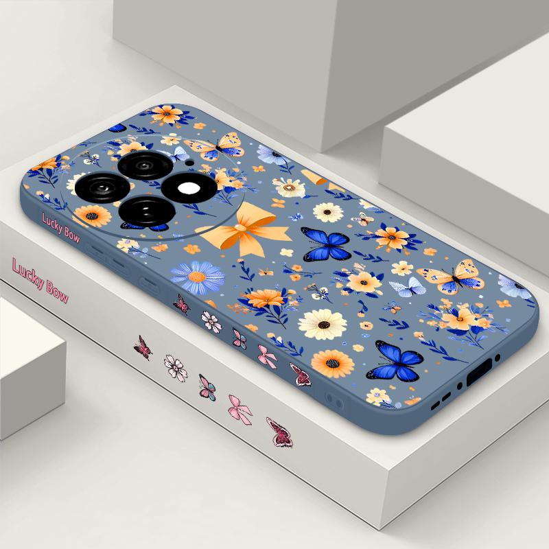 Husă cu Model Floral Fluture Albastru Pentru OnePlus 15 13 12 Husa Moale din Silicon TPU Rezistentă la Șocuri Pentru Oneplus Nord 5G 13R 12R 11R