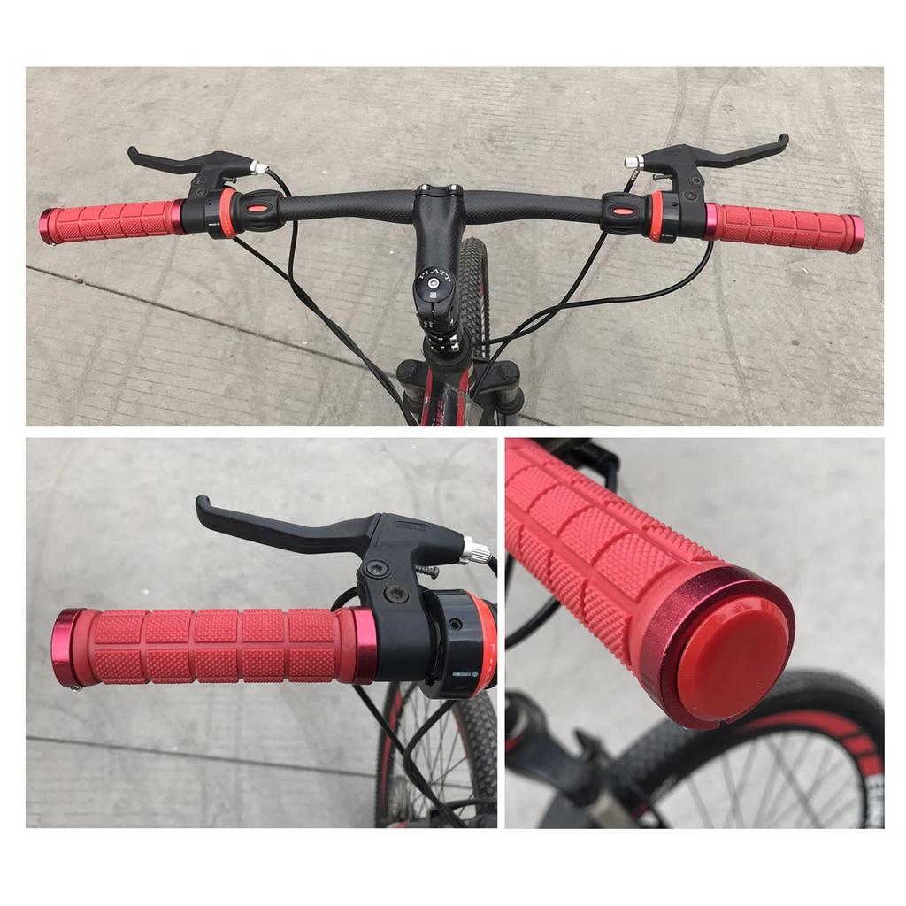 PLATT Bicycle Grip Professional Mountain Bike Handlebar Grip 1 Inner End Includes Hex Wrench Covers, Durable, Non-Slip, Covers, Pair, 22.2mm Diameter,