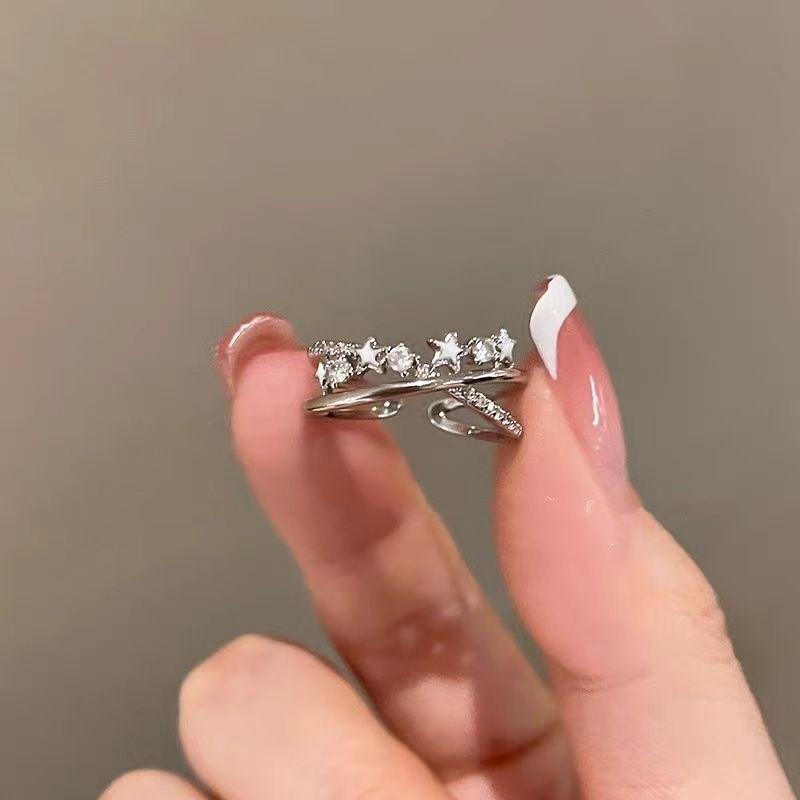 Süßer Blauer Traum Gelee Schale Harz Stern Ring für Frauen Mädchen Metall Seestern Perlen Fingerring Ozean Thema Schmuck Accessoire