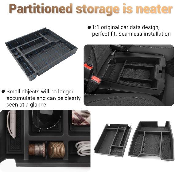 2025 Chevy Silverado Fold Down Center Console Organizer Tray for 2019-2025 Chevy Silverado 1500/ 2020-2025 Chevrolet Silverado 2500HD 3500HD