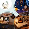 Creative mermaid moon little ghost Figurines  with Witch Hat Halloween resin craft Home Decor living room decoration for Holiday
