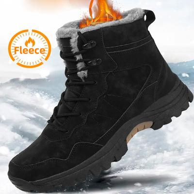 39-47 Herren Plüsch High-Top Outdoor Schuhe Übergröße Wanderschuhe Plüsch Warme Russische Winterstiefel