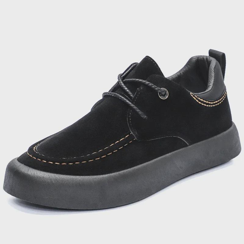 Men's Retro British Style Soft Sole Casual Leather Shoes - Korean Inspired, Large Sizes 45-46, Youthful Driving Loafers