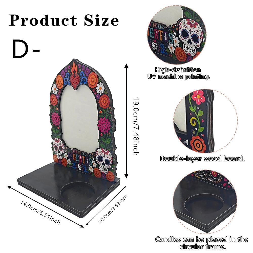 Spirit Of Day Of The Dead Wooden Picture Frame With Handcrafted Design For Memorials And Decor