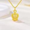 Elegante Goldkrone Anhänger Halskette - Damen Leichter Luxus Schlüsselbein Kette