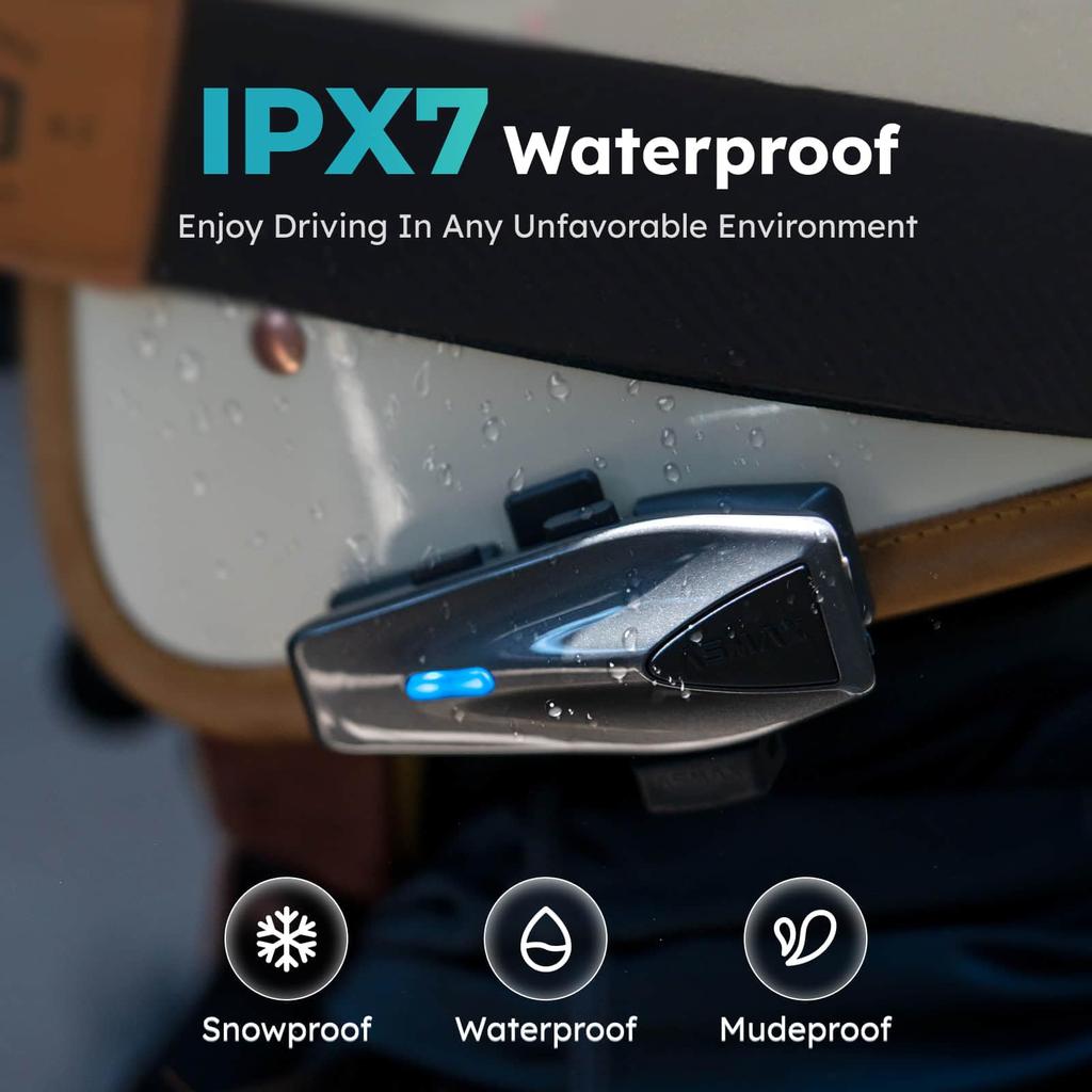 ASMAX Motorcycle Incom, S1, Motorcycle Incom, 8 People Simultaneous Mesh Communication, FM Radio, Music