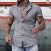 Camicia Casual da Uomo Semplice Estiva a Maniche Corte Colore Unico Giovanile Trendy Sportiva Stile Sottile