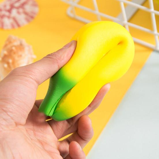 Banana Squeeze Toy Soft Stress Relief Toy for Kids Adults Stretchable Banana Fidget Toy for Concentration And Relaxation at Work School