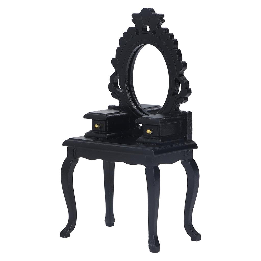 1:12 Dollhouse Dressing Table Stool Miniature Bedroom Furniture Model Decoration DIY Dollhouse Accessory