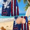 Men's American Flag Quick-Dry Summer & Fall Beach Swim Trunks - Casual Plus Size Shorts