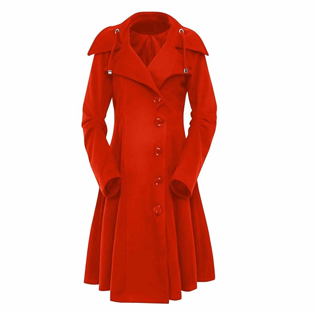 Women Faux Wool Warm Slim Coat Jacket Thick- Overcoat Long Winter Outwear