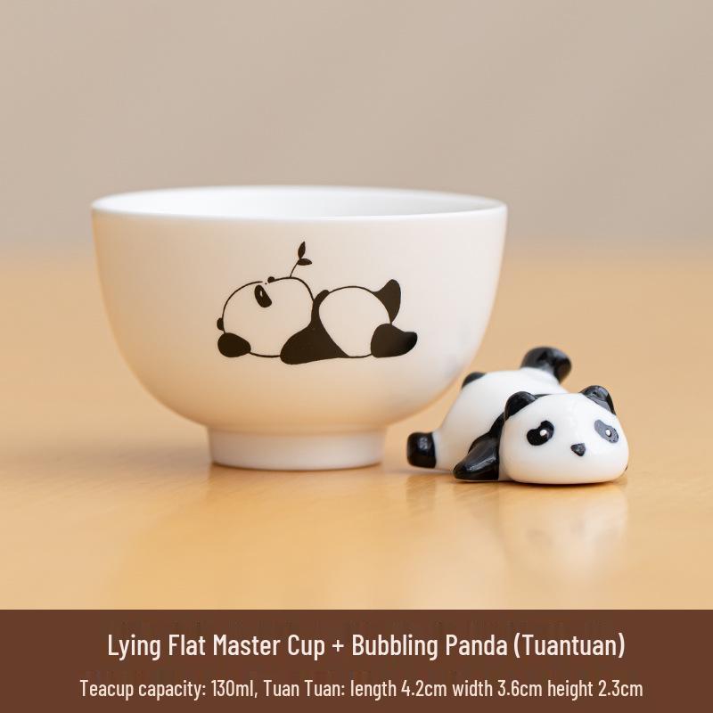 Ceramic Panda Tea Pet Set: Blowing Bubbles Tasting Teacup