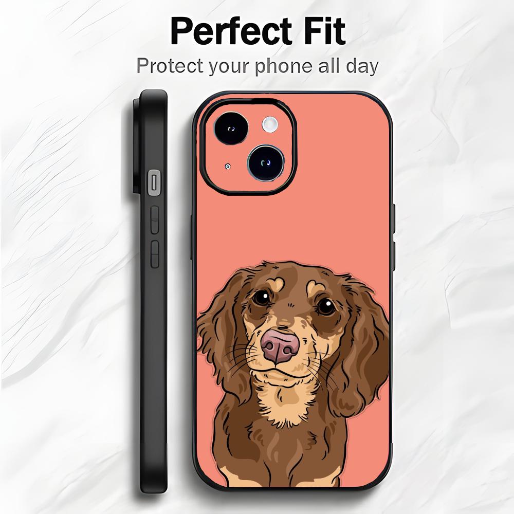 Cute Long Dog D-Dachshund Phone Case Phone Case Soft Packaging Lightweight For iPhone17 16 15 14 13ProMax