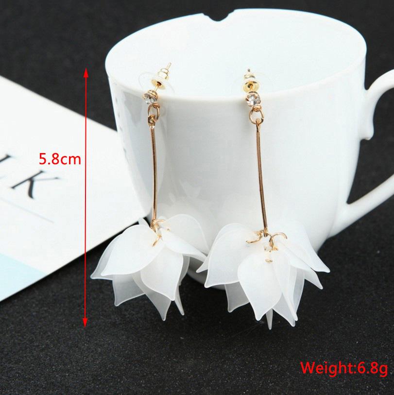 Big Blooming Flower Pendants Women's Earrings Plastic Korean Dangle Earrings boucle d'oreille brincos Wholesale Ear Zircon