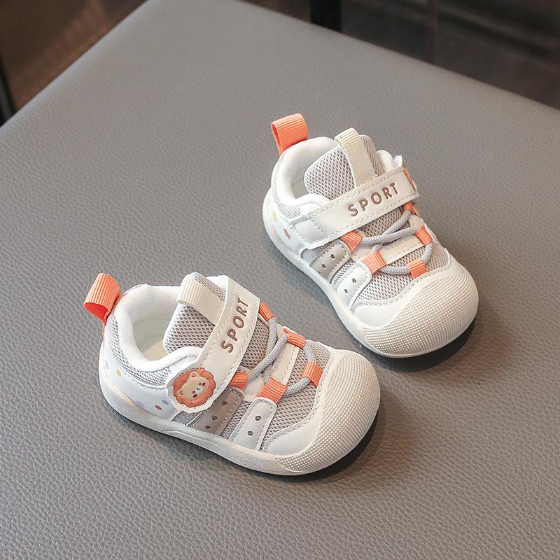 Baby walking shoes, soft sole, breathable mesh, with Velcro closure, cartoon design13Autumn sports shoes for boys and girls