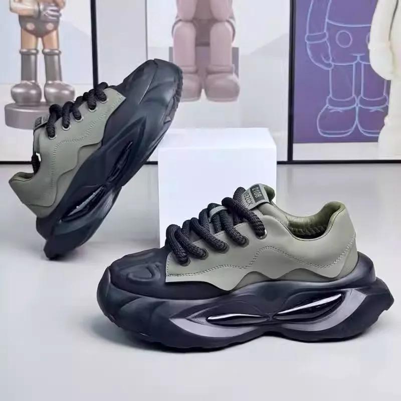 Fashion Classic Platform Men's Shoes 2025 Height Lncrease Thinness Adolescent Student Bread Shoes Korean Fashion College Style Sneakers