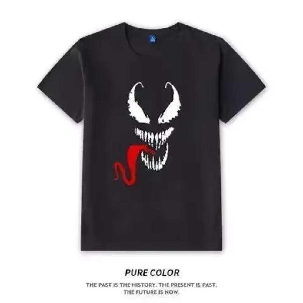 2024 New  T-shirt Men's Venom Print Cotton Tshirt Spiderman Summer Short Sleeved Clothes Y2k Fashion Daily Tees Tops