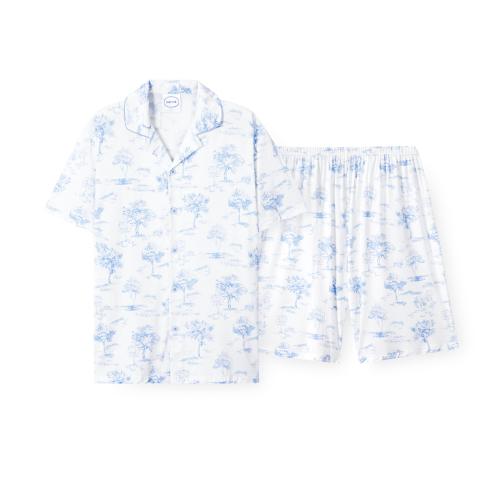 

[ORCITE] Coolsco Blue Short Sleeve Pajama Set F049 [Shipped from Korea] 100% Authentic Coolsco Blue - S