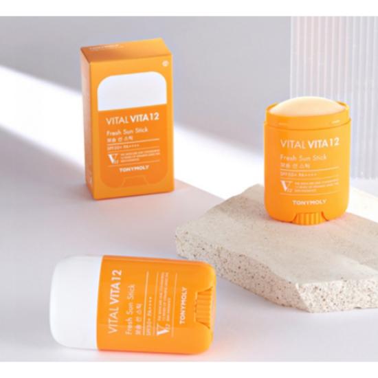 TONYMOLY Vital Vita12 Fresh Sun Stick SPF50+ PA++++ UV Protection Sun Stick, 22g