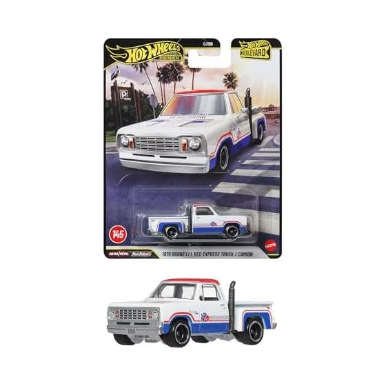 Hot Wheels Boulevard 1978 Dodge Lil Red Express Грузовик Игрушечный Мини-Автомобиль для Детей от 3 лет Белый JHW27
