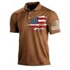 Men’s Casual Polo Shirt Short Sleeve with Flag Print Turn Down Collar Classic Fit for Everyday Wear Outdoor Activities