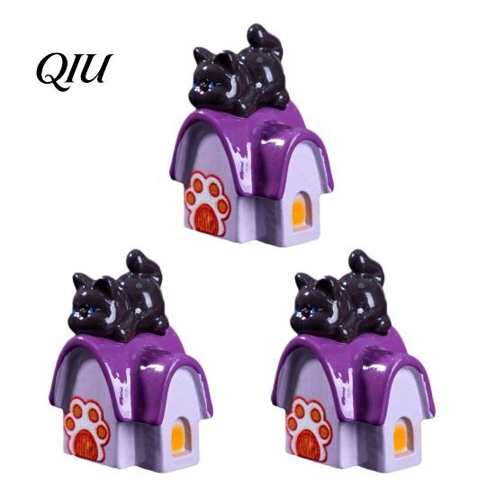 Outdoor Halloween Decoration 3Pcs Mini Resin Figurines, Miniature Pumpkin Ghost Grim Reaper Cake Topper Figure Castle Statue for Spooky Fairy Garden,