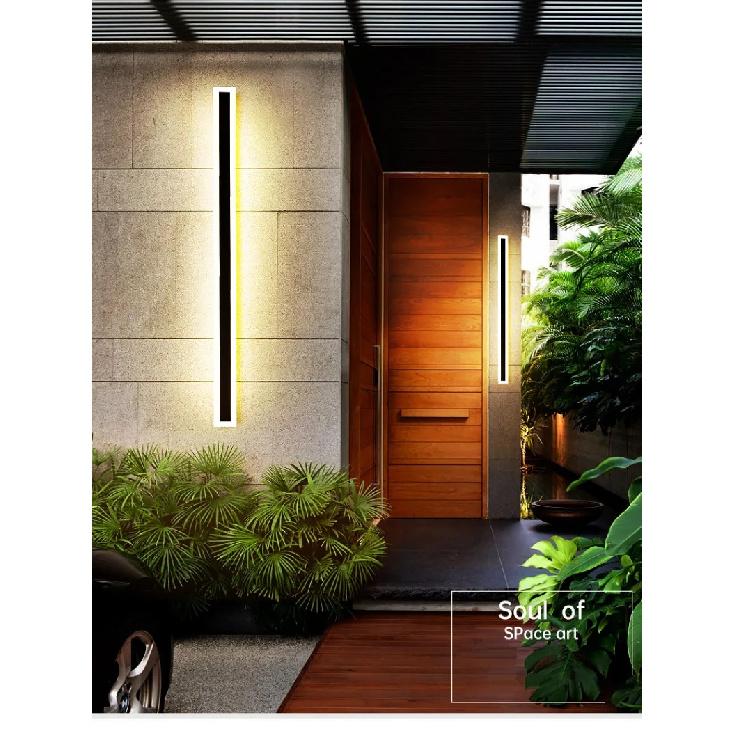 Modern Waterproof outdoor Long Strip LED wall lamps IP65 Aluminum Wall Light Garden porch Sconce Lights 110V 220V wall washer