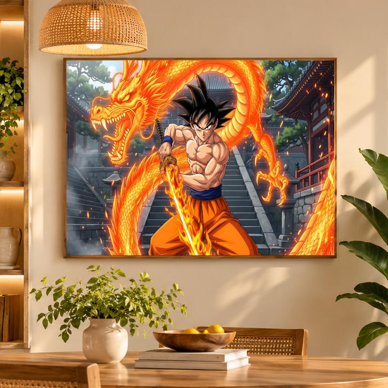 5D Diamond Painting Dragon Ball Goku DIY Full Drill Diamond Art Kit Home Decoration